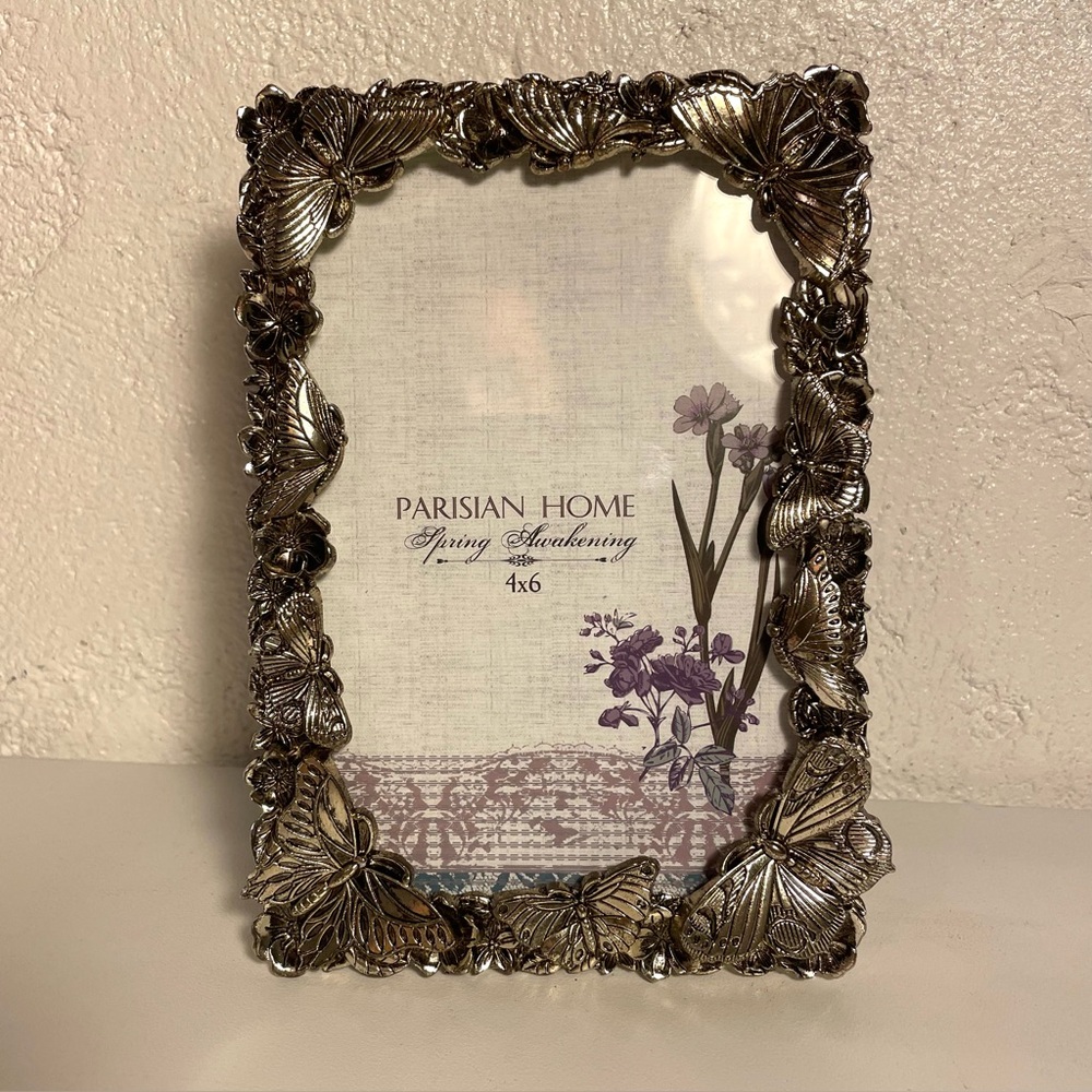 Sheffield Home Parisian Works Metallic Butterfly Frame, 4x6